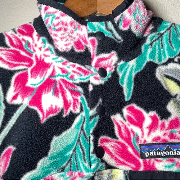 Patagonia Synchilla Manoa Floral Hawaiian T-Snap Fleece Pullover Size Medium - Picture 3 of 9
